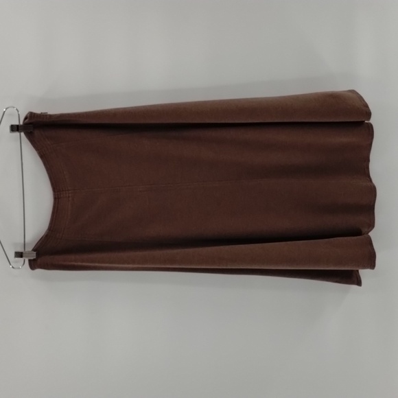 Charter Club a-line midi skirt tan brown size 10 flowy stretch zip side - Picture 1 of 8